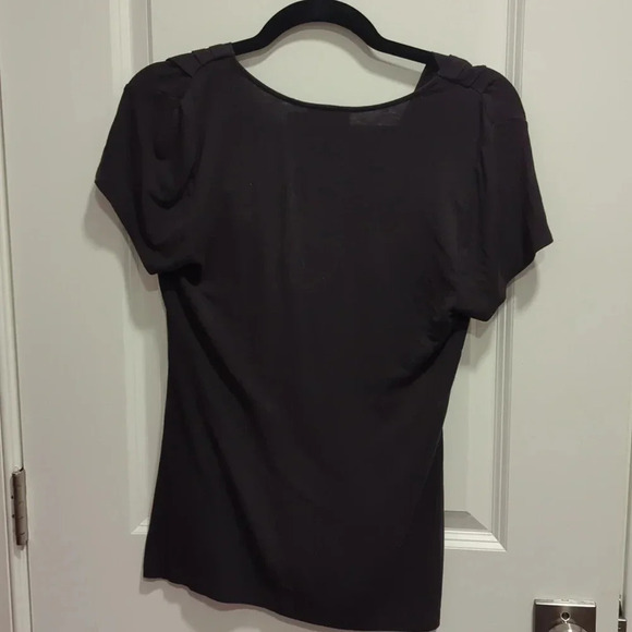 Black Draped V-Neck Top by The Limited - Picture 3 of 3